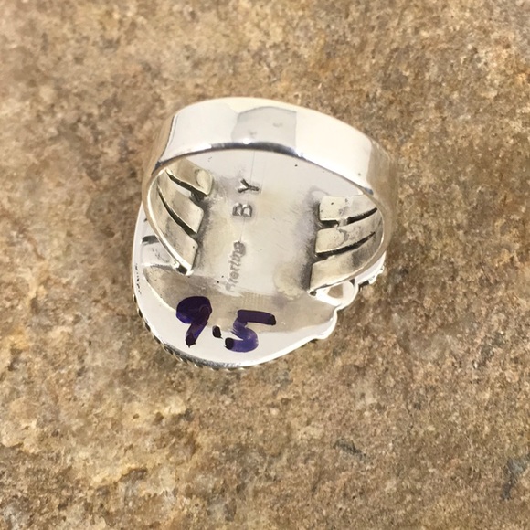 Royston Turquoise Sterling Silver Ring 9.5 - Picture 4 of 5